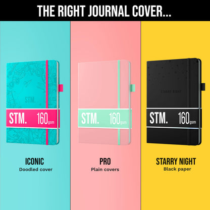 Bullet Dotted Journal Dot Grid Notebook | A5 Daily Journaling Notebooks for Personal Writing, Work, Women | 160gsm Thick Paper, Hard cover, Lay Flat Binding | 5x7 Journals Cuaderno Libretas de apuntes