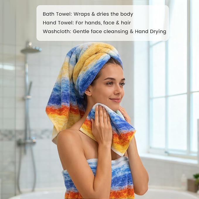 SEMAXE 12-Piece Family Bathroom Towel Set