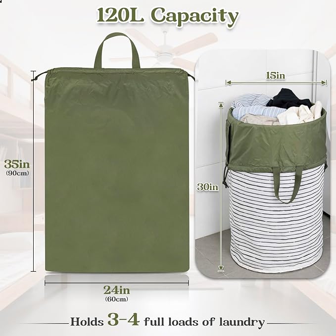 Heavy Duty Nylon Laundry Bag, Extra Large Sleeping Bag Storage Sack, Drawstring
