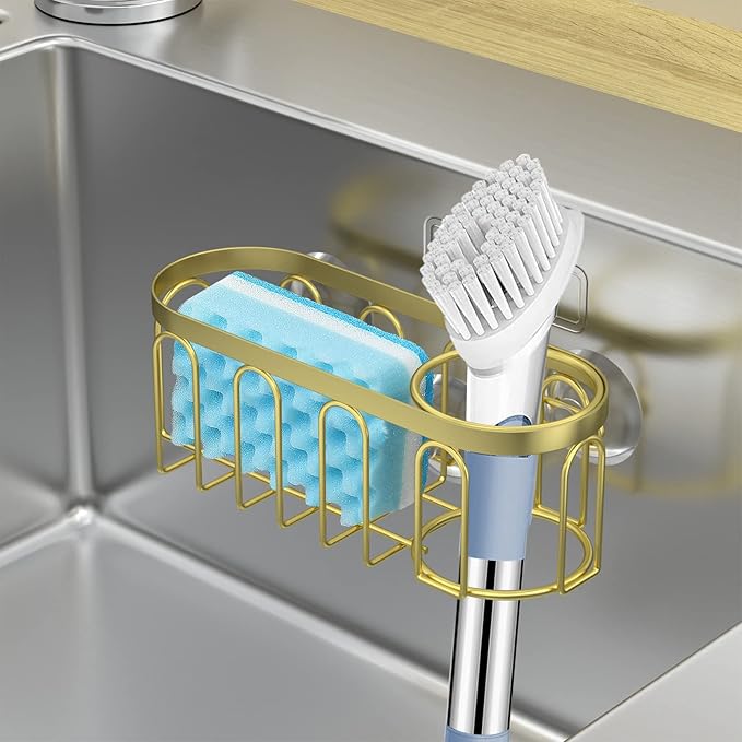 Yazoni 2-in-1 Sponge Holder for Kitchen Sink, Sink Caddy Kitchen Sink Organizer