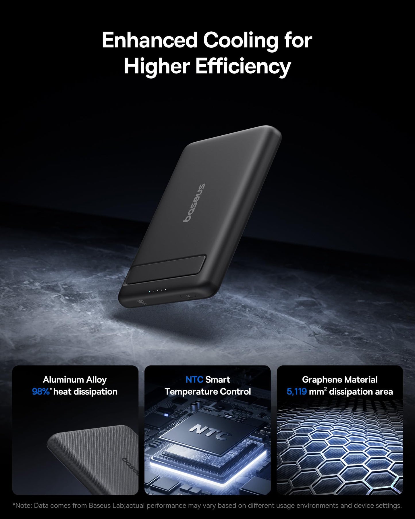 Baseus Picogo Power Bank, Smallest 5000mAh Magnetic Portable Charger with Stand, Qi2 Certified 15W Ultra-Mini MagSafe Battery Pack, Alloy Wireless Travel Fast Charger for iPhone 17/16 Series(Grey)
