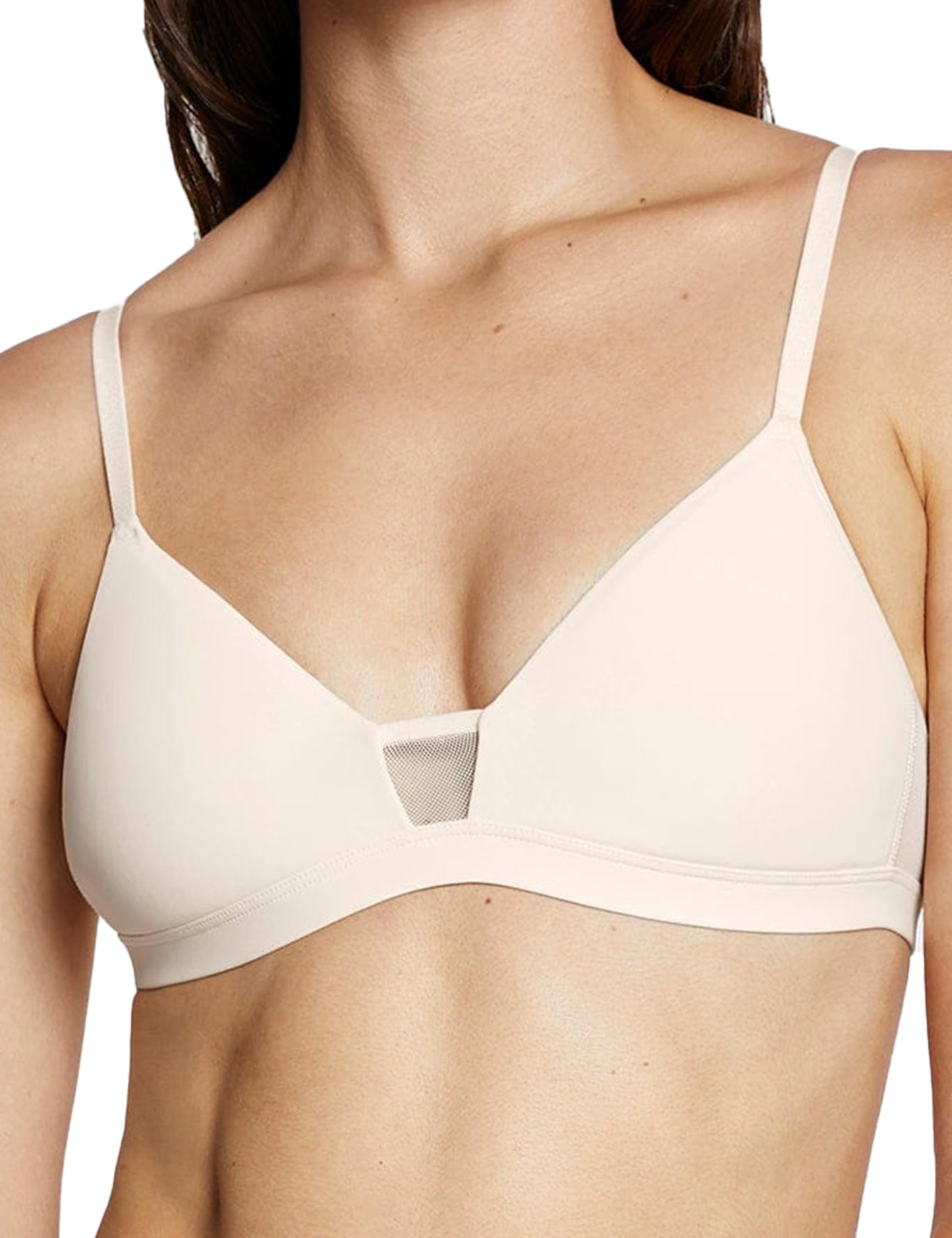Pepper Wireless Bra | Feelgood Wirefree T-Shirt Bras for Women, Comfy Bras with Foam Cups, Convertible Straps for Racerback, Ecru Cream Bra (XXS-XL)