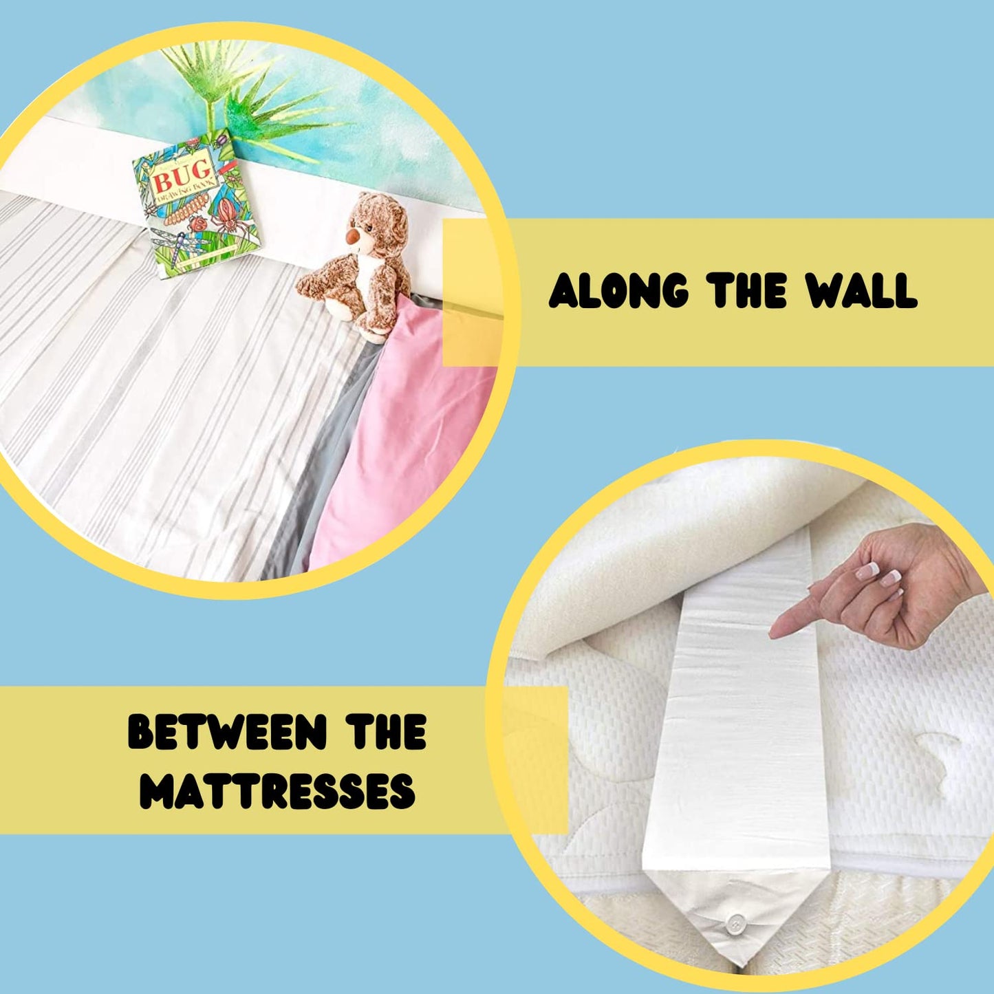 SnugStop The Original Bed Wedge | Gap Filler Between Your Headboard and Mattress | Triangle Pillow Wedge | Bed Filler Wedge | Gap Headboard Filler | Gap Bed Stoppers | Don't Lose Your Pillow(Full)