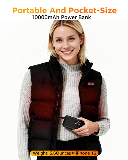 MRBIU 5v 2a Heated Vest Battery Pack, 10000mah LCD Display Power Bank for Heated Jacket,Heated Coat,Heated Clothing,Heated Pant,Heated Hoodie,USB Heated Blanket,Heated Seat/Chair.