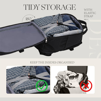 for Ryanair Cabin Bags 40x20x25 Underseat Anti Theft Carry-ons, Travel Backpack Cabin Size Hand Luggage Bag with Water Bottle Holder