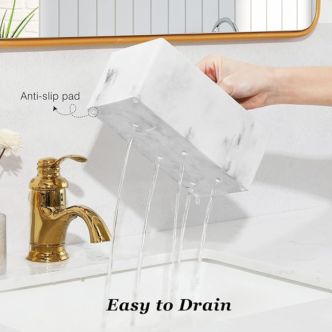 Luxspire Resin Toothbrush Holder, 5 Slots Hygienic Handmade Toothbrush Storage