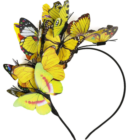 Coucoland Butterfly Fascinator Hat Monarch Butterfly Headband Crown Tea Party Halloween Costume Headpiece