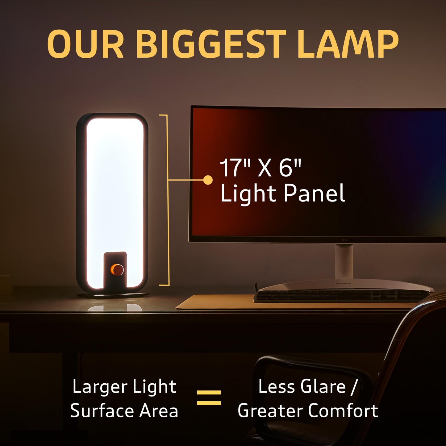 Circadian Optics Langham Clinical Grade Light Therapy Desk Lamp | 10,000 Lux at 12" | As Seen On Shark Tank | 5X Power & Brightness | Large 6" X 17" Light Panel | Improves Mood, Focus & Sleep
