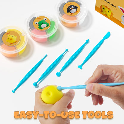 Air Dry Clay for Kids - Modeling Clay Kits, Ultra Light & Soft, Safe & Non-Toxic, 12 Boxes DIY Model Magic Clay with Sculpting Tools & Tutorials, Individual Packs, Creative Art Crafts Toys Gifts