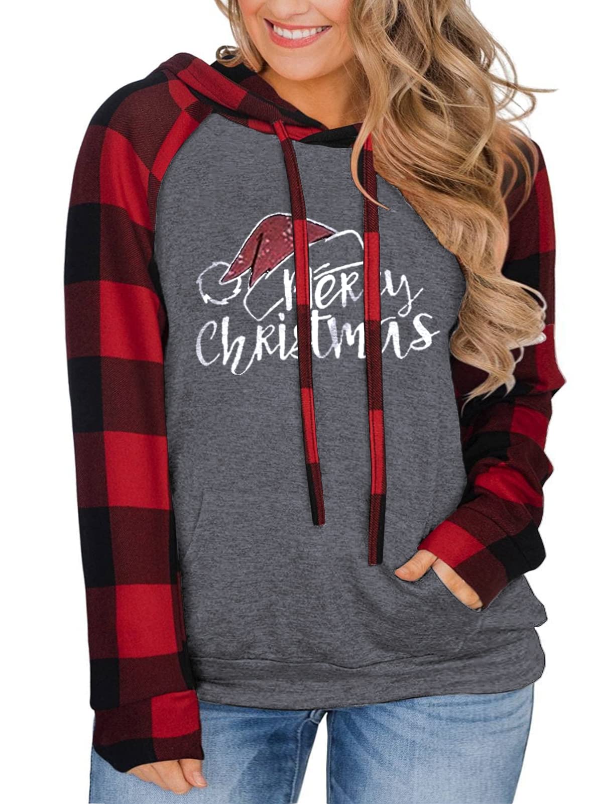 VISLILY Christmas Shirts for Women Plus Size 3X Pullover Hoodies Cute Holiday Tee SA 24W