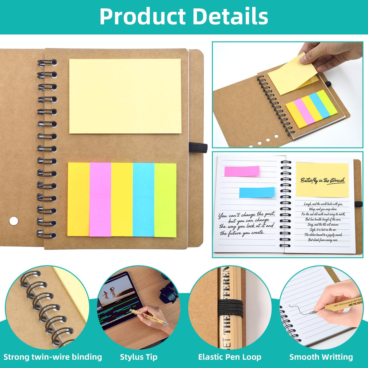 240 Pcs/120 Sets Employee Appreciation Gifts Bulk - Inspirational Spiral Notebooks with Motivational Pens, Thank You Gifts, Valentines Gift for Staff, Coworkers,Teacher, Team, Nurse, Office & School