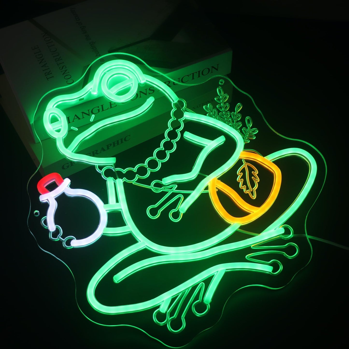 "Meditating Frog" Zen Neon Light for Game Room Study – Serene LED Wall Art for Yoga Lounge, Dimmable USB, Peaceful Gift for Gamers