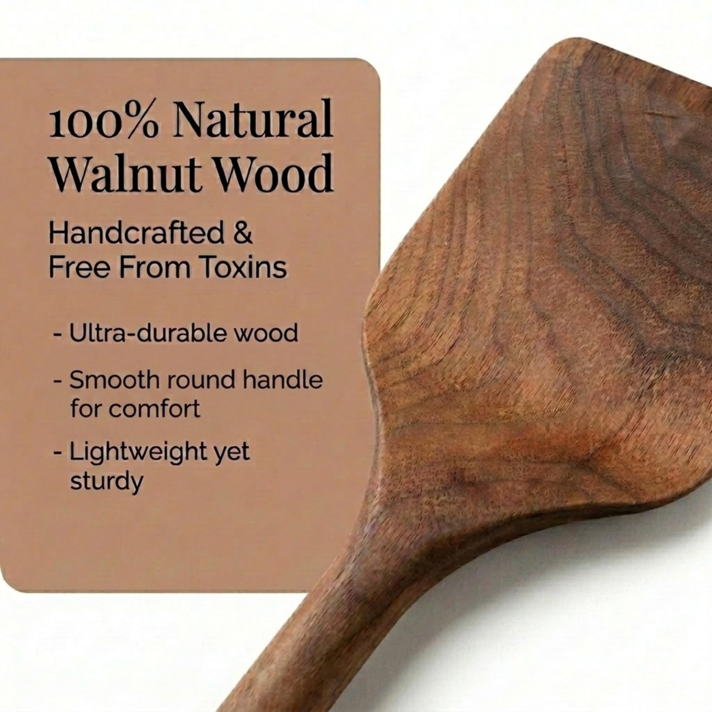 Salt & York 5-Piece Walnut Kitchen Utensil Set with Turner, Tongs, Slotted Spoon, Ladle and 12" Spoon, Farmhouse Style Kitchen & Cookware, Ideal for Entertaining, Wedding and Housewarming Gift