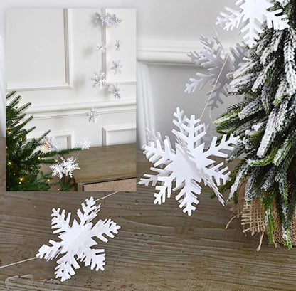 24PCS Snowflake Christmas Decorations, 3D Large White Paper Snowflakes Garland Hanging Snow Flakes for Winter Wonderland Christmas Party Decorations Holiday New Year Home Decor, Antiquewhite