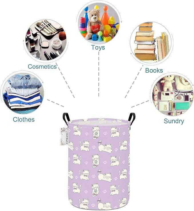 FANKANG Storage Basket, Nursery Hamper Canvas Laundry Basket Foldable