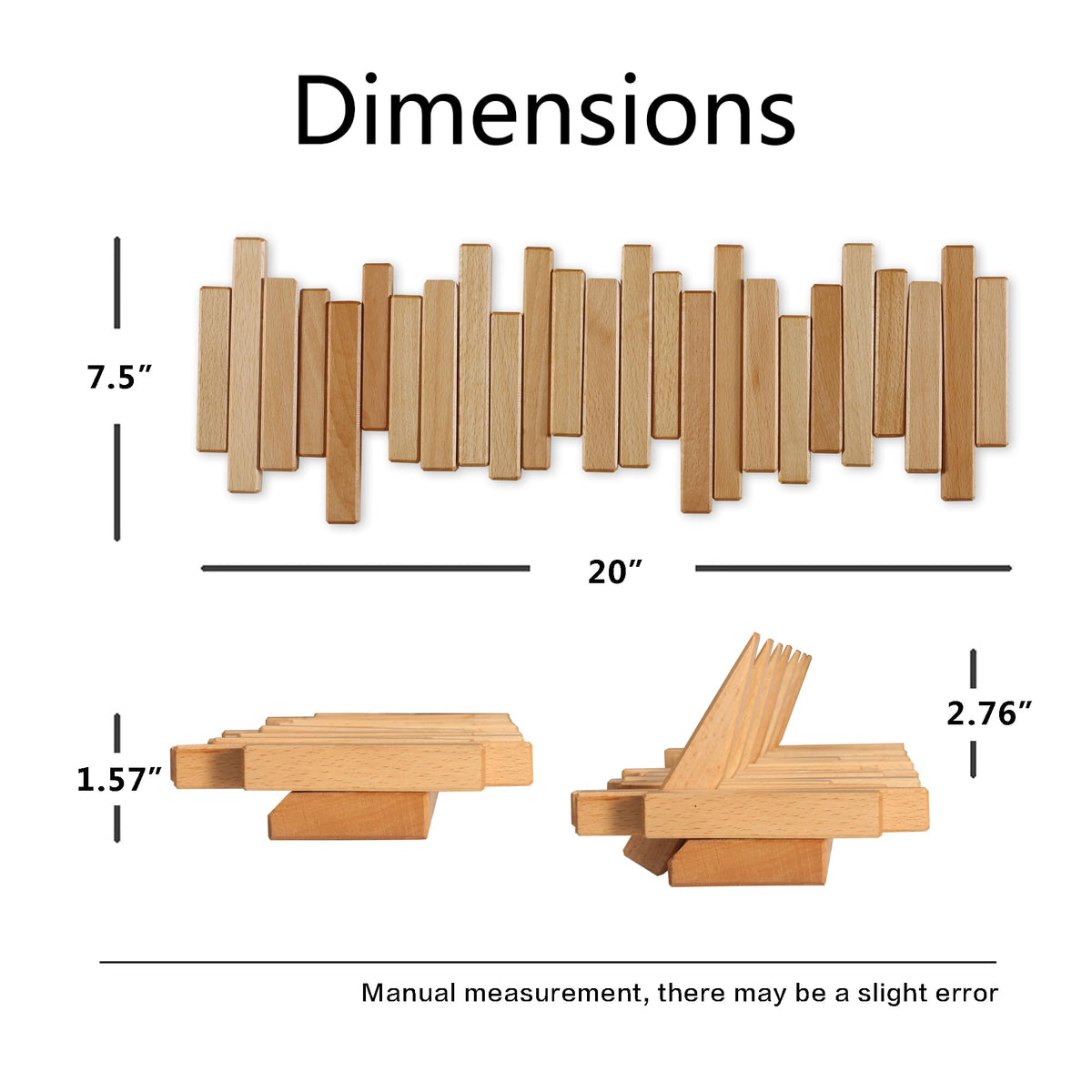 DESAINOPH® Wooden Coat Rack Wall Mounted Sticks Multi Rack Solid Handmade Natural Wood Artwork with 5 Flip-Down Unique Modern Hooks for Coats Bag Hat Umbrella