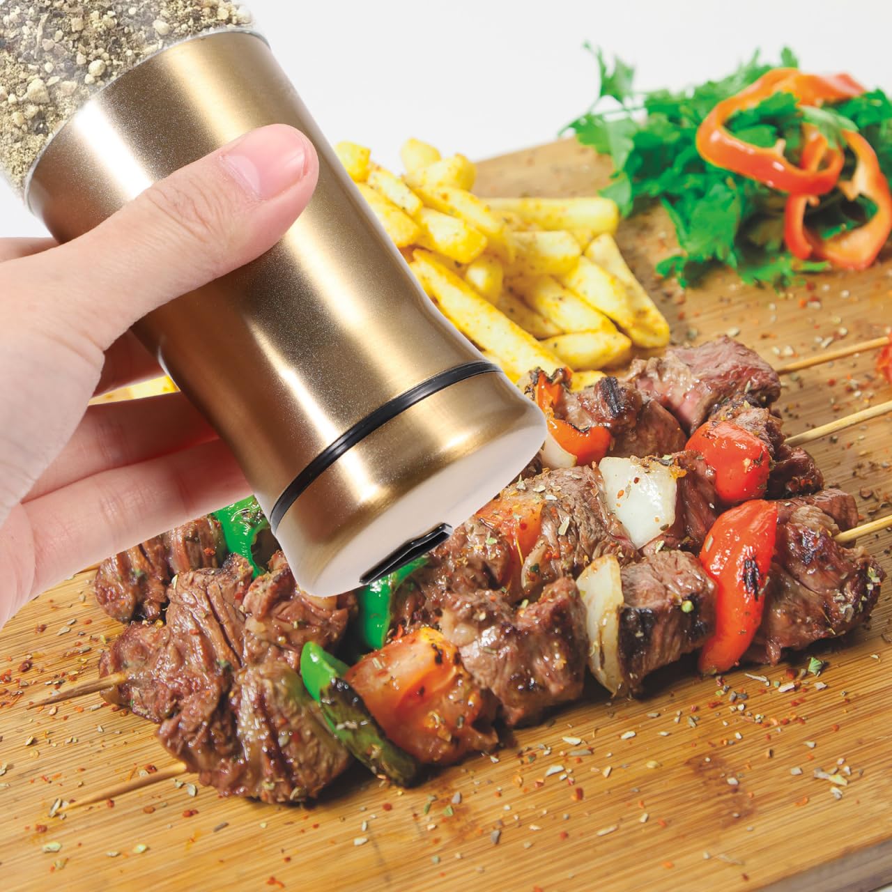 HOLIDYOYO Stainless Steel Seasoning Bottle Set 2Pcs 4.52In Glass Spice Shakers Salt and Pepper Jars for Home Kitchen Table Condiment Holder