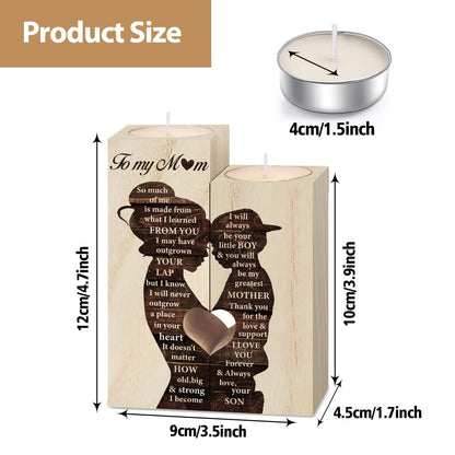Mum Birthday Gifts, Gift for Mum Candlestick Candle Holder, Mother Presents from Son, Presents for Mummy,Stepmum,Mother in Law on Her Birthday, Heart-shaped