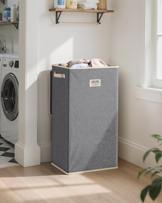 SOLEDI Laundry Hamper with Lid 100L Large & Tall Collapsible Laundry Basket