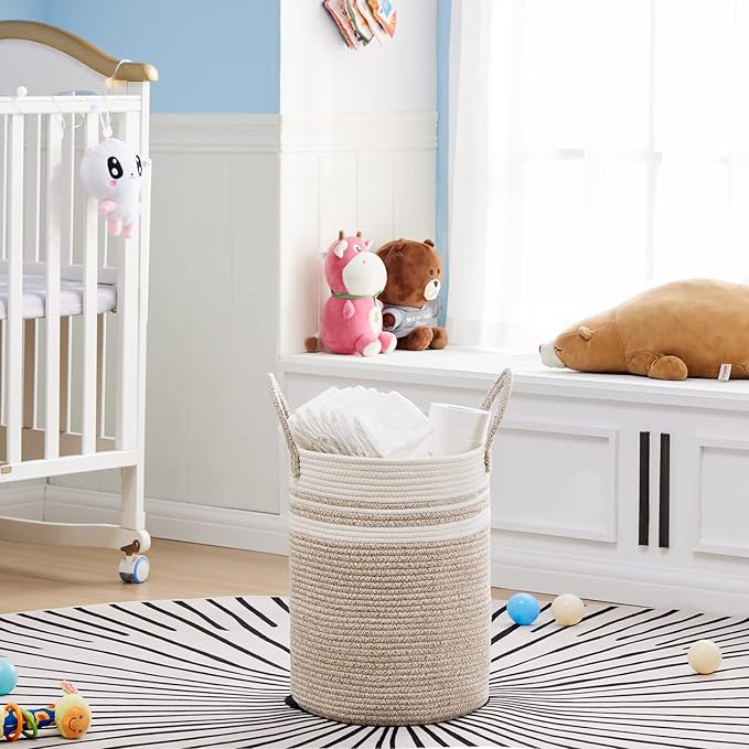 VIPOSCO Tall Laundry Hamper, Woven Rope Storage Basket