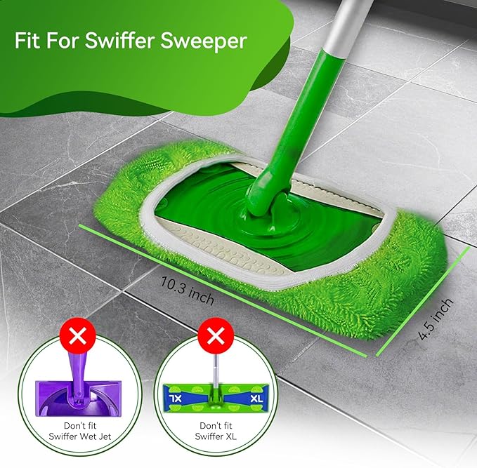 3 Pack Reusable Microfiber Mop Pads Compatible