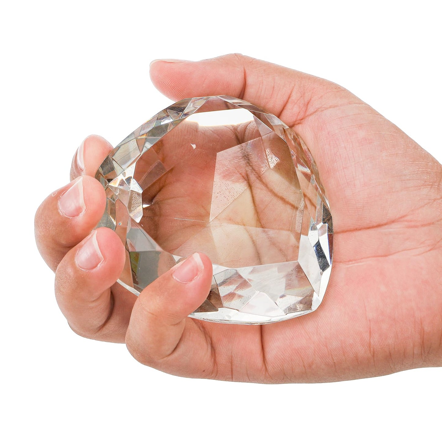 Jucoan 3 Pack Crystal Glass Diamond Paperweight, 80mm/3.15 Inch Glass Heart Paperweight for Wedding Bridal Shower Party Centerpieces Decor, Mother's Day Gift