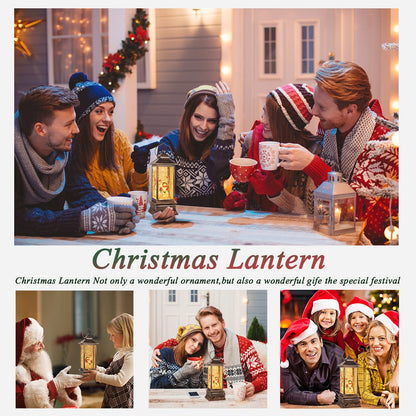 Christmas Lantern Musical Snow Globe, Lighted Christmas Snowman Water Snow Globe with Music Christmas Decoration and Gifts