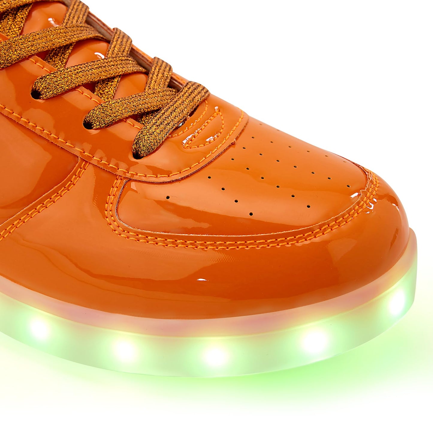 OEKLA Unisex LED Shoes - Fashion Light Up Sneakers, Breathable USB Charging Glowing Luminous LED Shoes for Men Women (Orange, Adult, 12, US Footwear Size System, Medium)