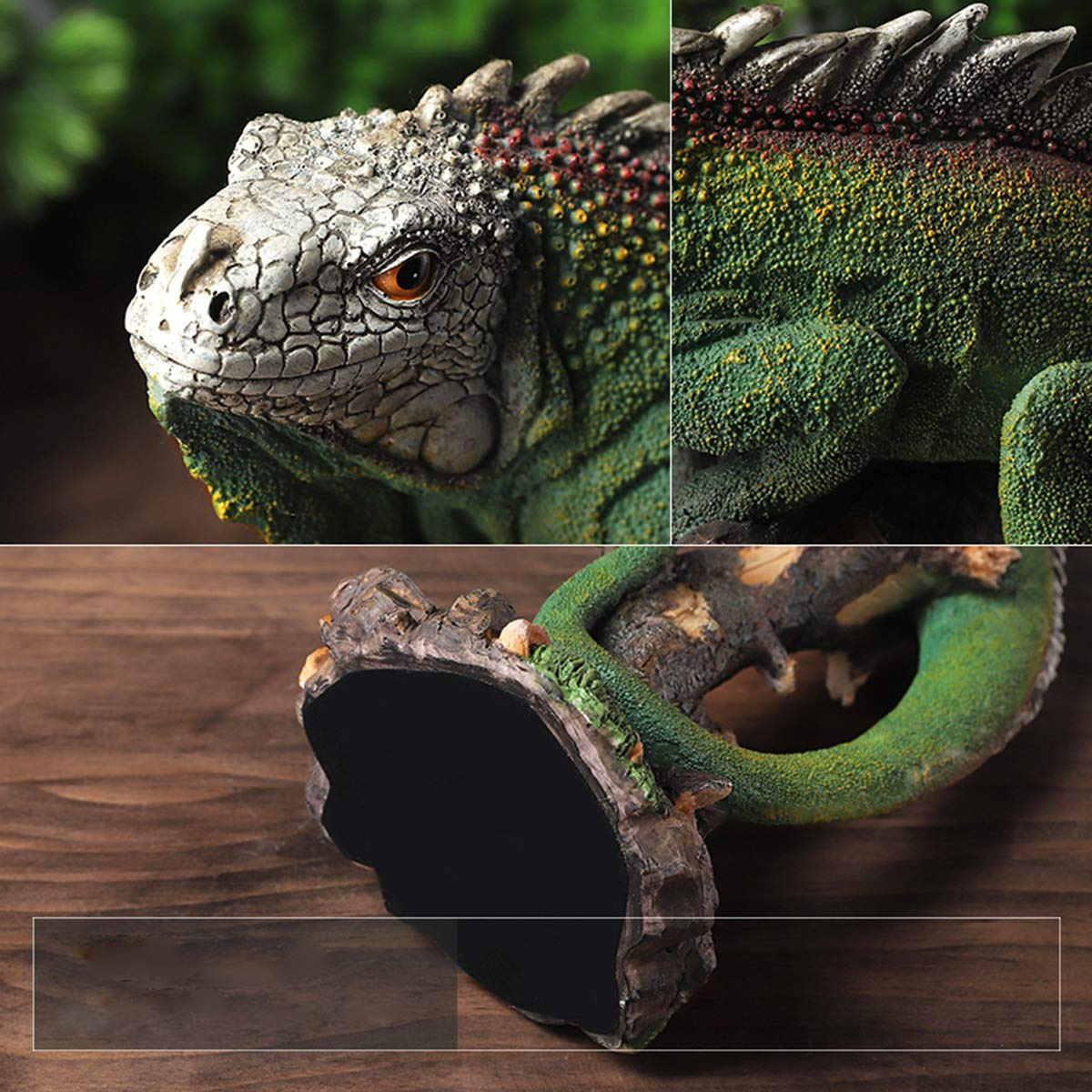 SHTWX 14 Inch Lizard Statue Resin Sculpture Decor Figurines for Home Decor Accents, Living Room Bedroom Office Decoration - Animal Sculptures Collection for Lizard Lovers