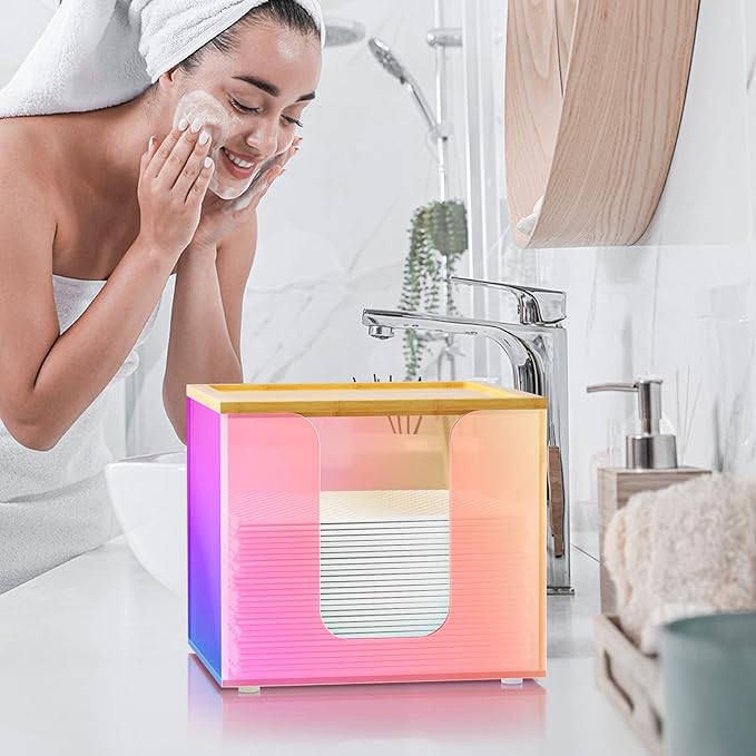 VITVITI Disposable Face Towel Holder Box, Acrylic Facial Towel Container