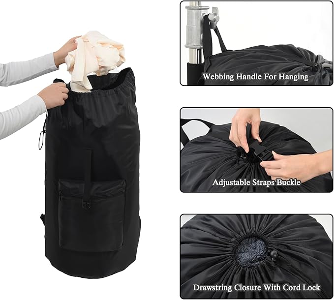 OTraki Laundry Bag Backpack, Large Travel Laundry Bags