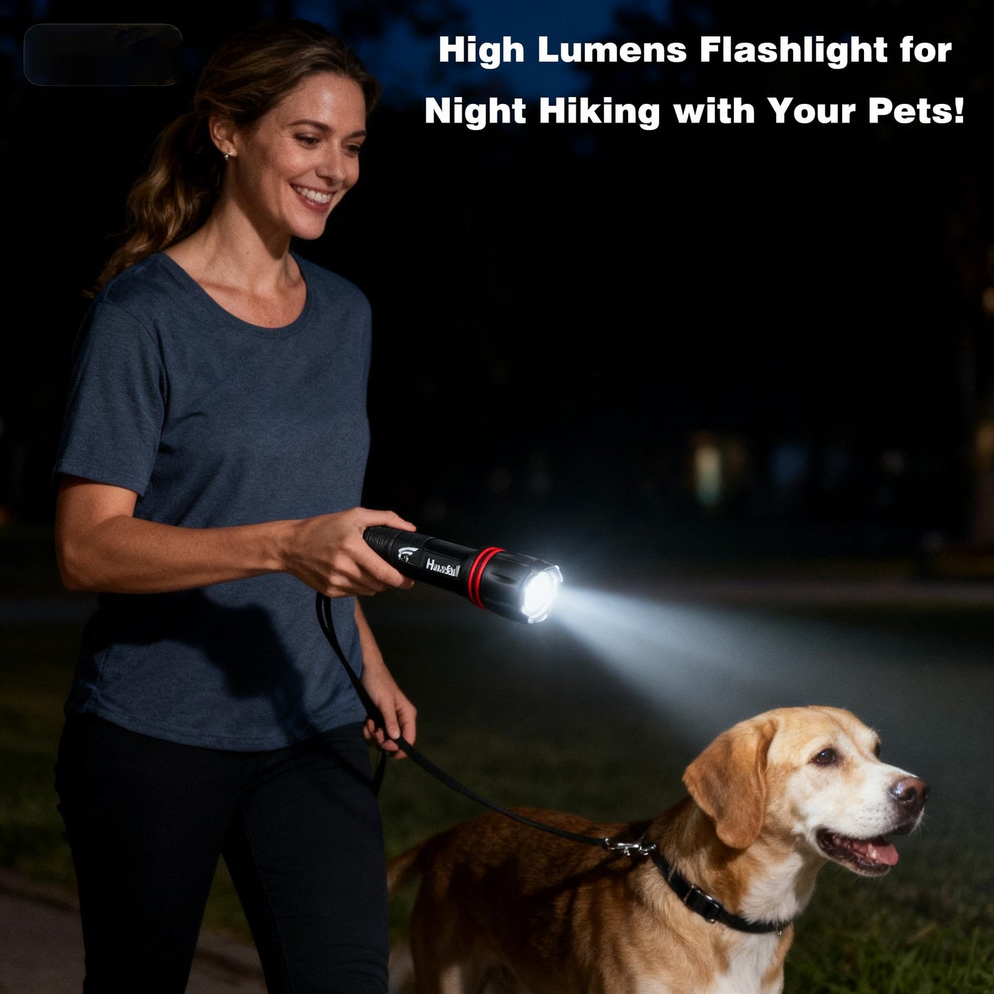 HAUSBELL LED Torch 2000 Lumens (2 Pack), Super Bright Flashlight with 5 Modes, Zoomable Focus, Battery Powered, Water-Resistant Tactical Torch for Camping, Hiking & Emergency Use