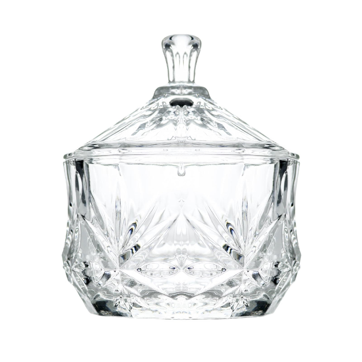 Iyulania Glass Salt Box with Lid, Decorative Spices Jar for Pepper, Kosher Salt, Sugar and Candies, Dishwasher Safe, 9 oz