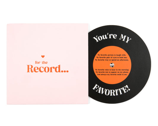 Anniversary card for Him or Her | Gift for Husband or Wife, Boyfriend or Girlfriend | Valentine's Day Card for men and women | For the Record Love Card