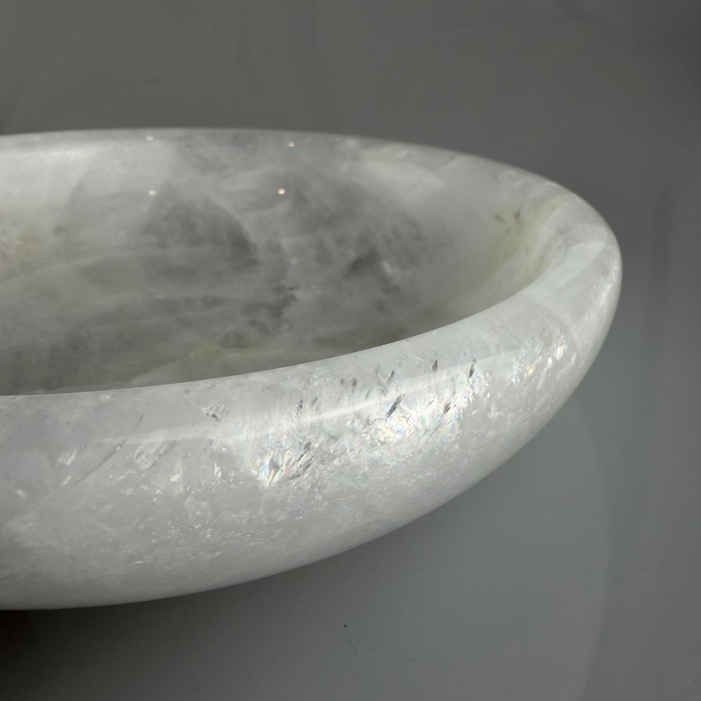 YeasHome Calcite Stone Bowl, Pure White, Natural Marble Crystal 20cm