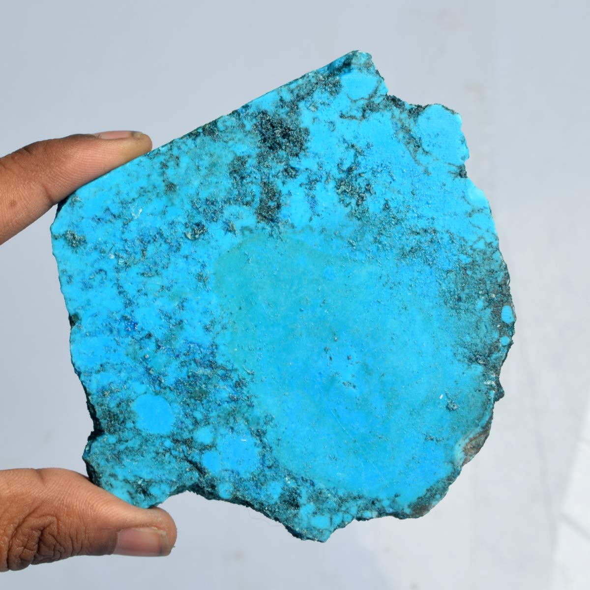 GEMHUB Rare Blue Turquoise Slab Healing Crystal 943.50 Ct Natural Raw Lapidary Cabbing Rough Turquoise Gem