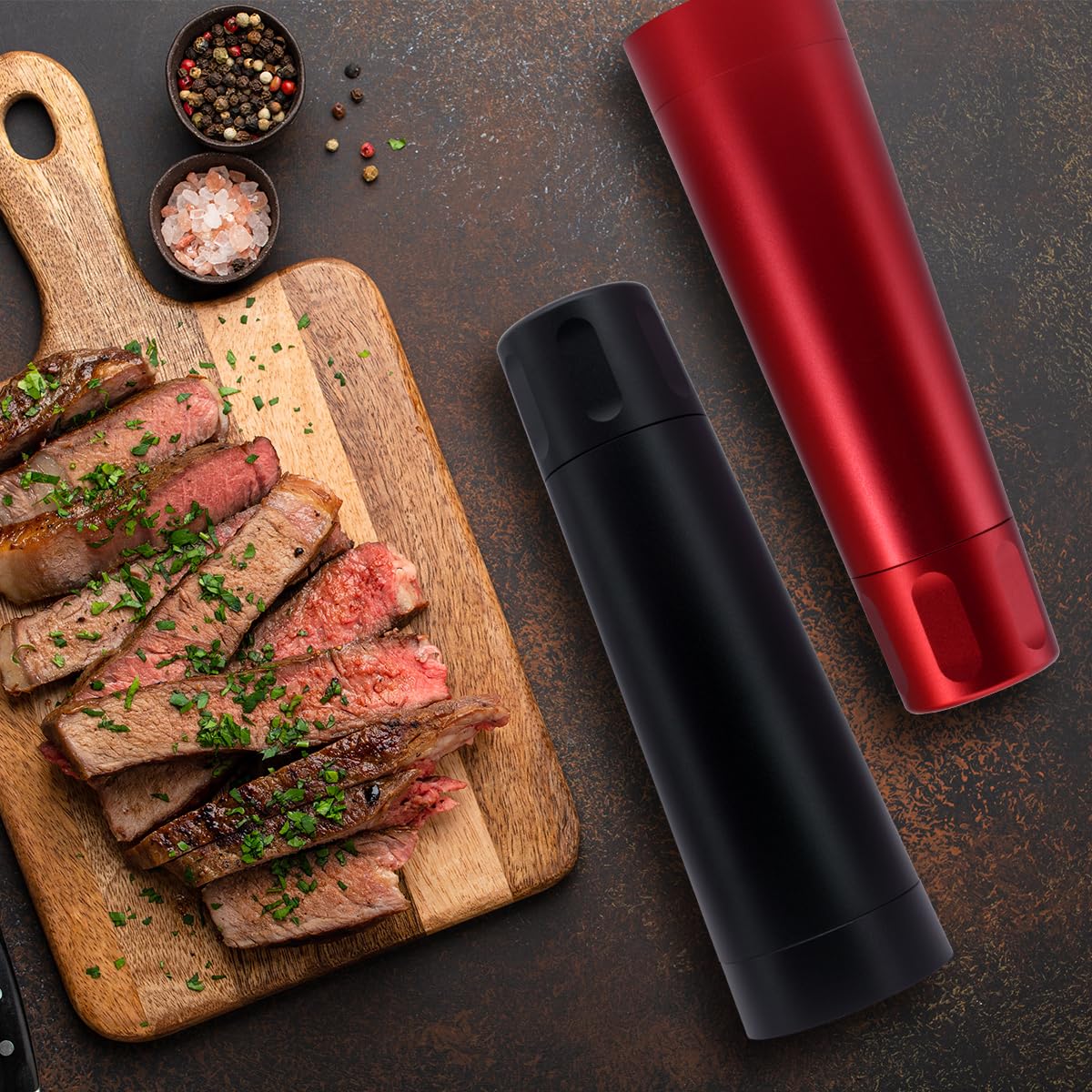 Heavy duty mill grinder, Salt and Pepper grinder mill, Manual Pepper Mill, Metal Pepper Grinder, Quick mill grinder, Black pepper grinder, Aluminum Matte Black, Gifts for Men,Ceramic Grinding Core