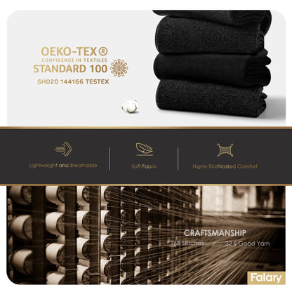 FALARY Mens Socks 9-12, Black Socks for Men Multipack - Cotton Socks Men Women Comfortable Suitable for Work & Casual Wear - Breathable,Durable Men's Smart Dress Socks 12 Pairs