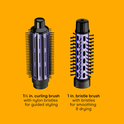 Conair 2-in-1 Hot Air Curling Combo, Includes 1.5-inch Curl Brush and 1-inch Aluminum Bristle Brush