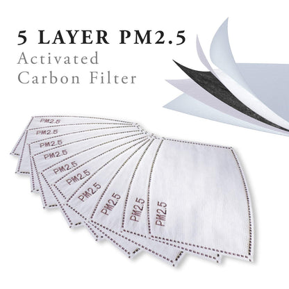 DualVertex Face Mask - Breathable With Filter, Cotton, Washable & Reusable - Adjustable Ear Straps, Nose Wire, Valve and Replaceable Filters