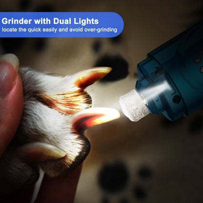 YABIFE Dog Nail Grinders, Dog Nails Clippers and Trimmers Kit, Super Quiet, Rechargeable, Pet Nail Grinder, for Small Large Dogs Cats Toenail Claw Grooming,3 Speeds,Dark Blue