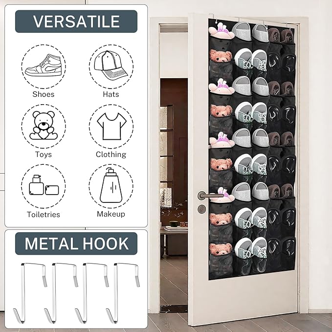Over the Door Shoe Organizer, 40-Pocket Hanging Shoe Rack