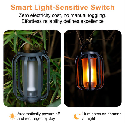 Solar Lanterns Outdoor Waterproof Garden Decor, Flickering Flame Hanging Solar Lights with Tripod Decoration Outside for Yard, Patio, Backyard, Garden, Ideal Gifts for Women Mom Grandma
