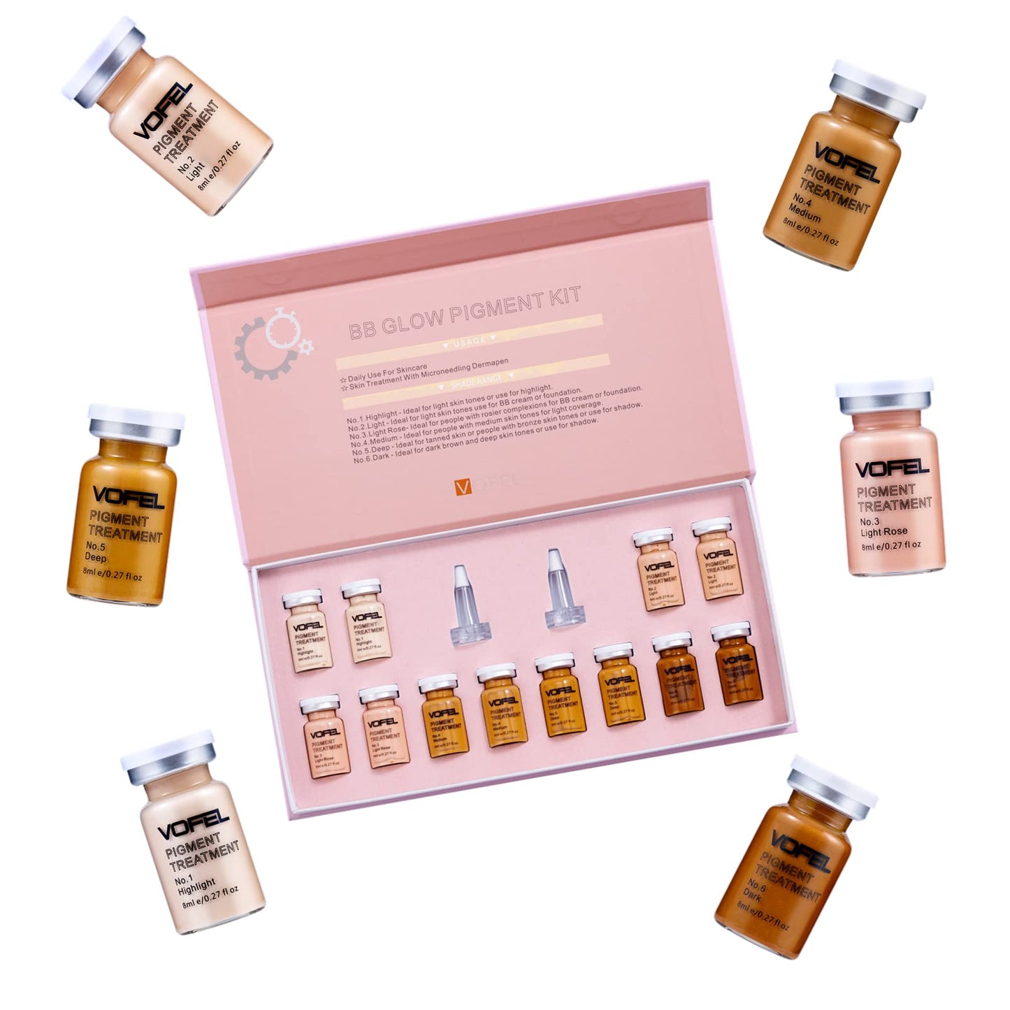 BB Glow Starter Kit BB Glow Serum for Microneedling Serum Ampoule Skin Treatment Kit 0.27oz 12 Vials