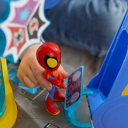Spidey and His Amazing Friends Web-Spinners Web-Quarters, Kids Playset with Action Figure, Vehicle, and Accessories, Marvel Super Hero Toys, Ages 3 and Up