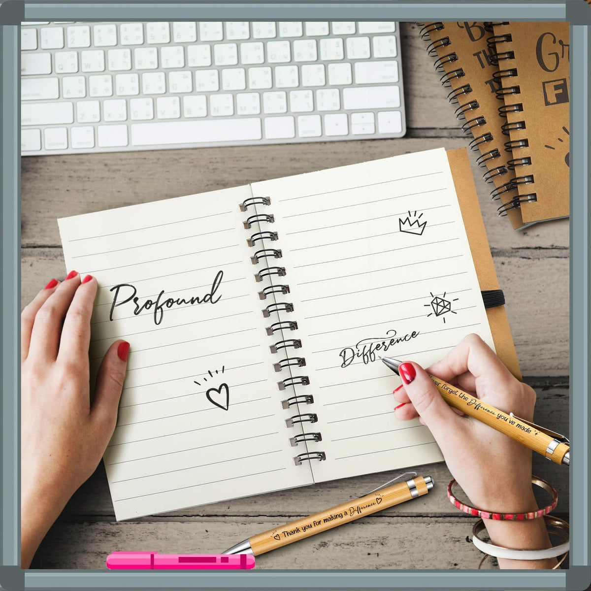 Tenceur 96 Sets Employee Appreciation Gifts Bulk Inspirational Spiral Notebooks with Motivational Pens Small Notepads for Coworkers Office Staff Team Volunteer Teacher Thank You Gifts, 3.94 x 5.51''