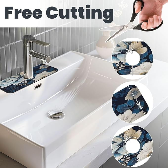 Unique Flower Pattern Kitchen sink faucet pad, strong water absorption