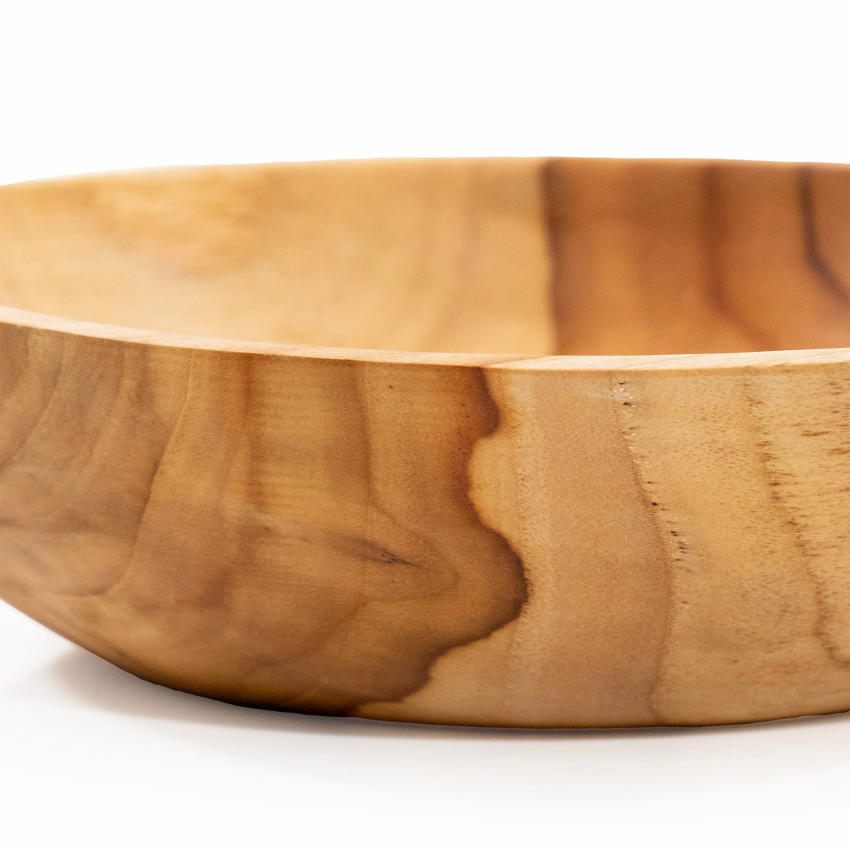 ANDALUCA Rustic Teak 11 inch Wood Hand Carved Organic Bowl (11"-12" Diameter)