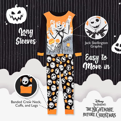 Disney Unisex Child Mickey Mouse | Minnie 2-piece Snug-fit Cotton Pajama Set, Beware Jack, 8 US