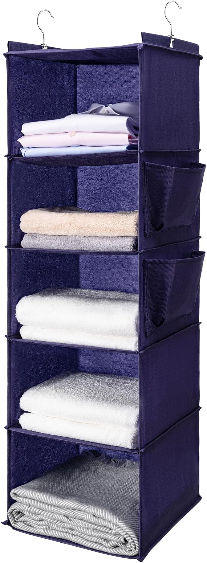 BOOMIBOO Hanging Closet Organize and Shelves, 5-Hanging Shelf